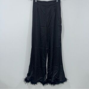 Rivir Satin Pants W Feather Trim